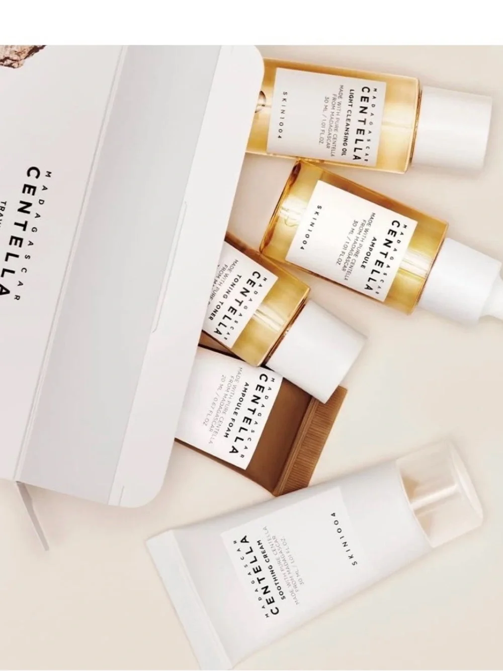 SKIN1004 Madagascar Centella Travel Kit, Toner, Ampoule, Soothing Cream, Clean